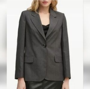 Evan Picone Charcoal Pinstripe Blazer